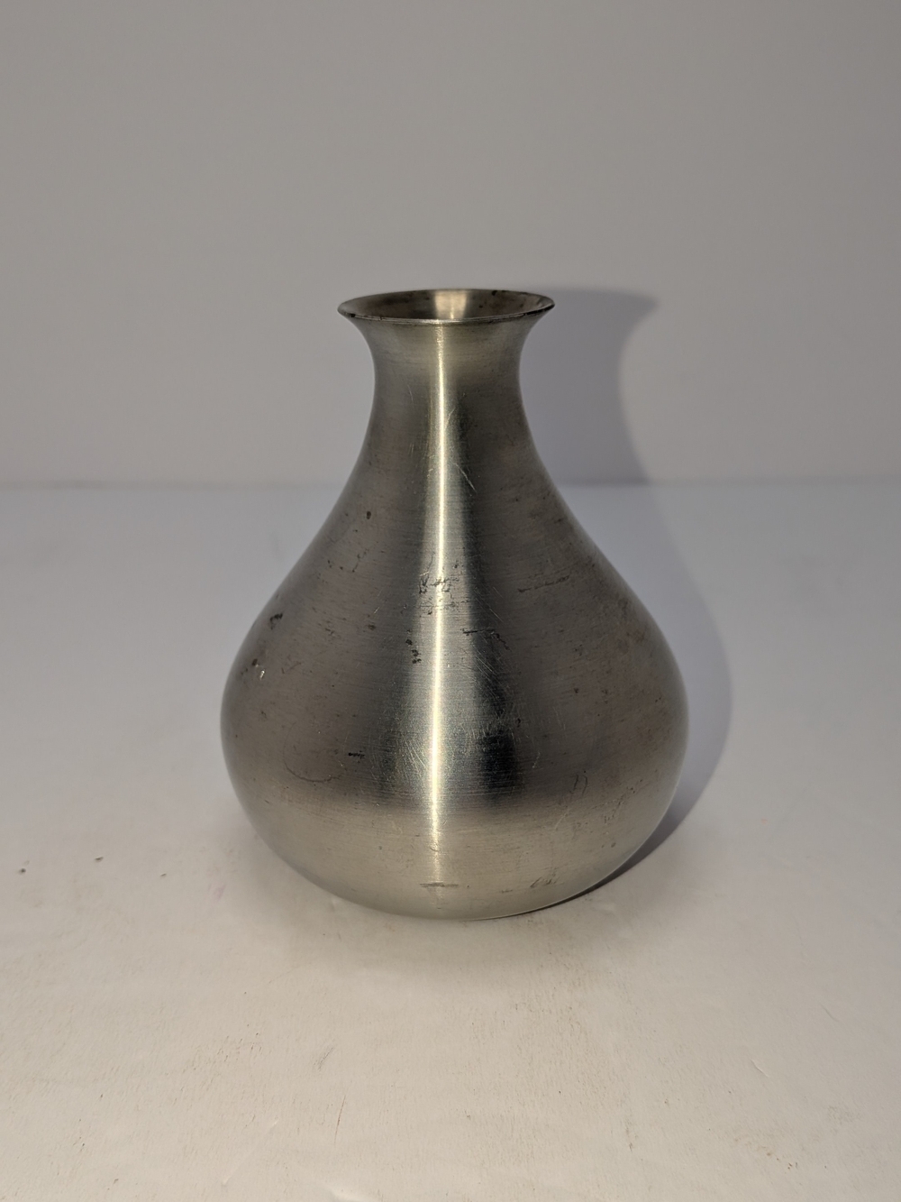 Vintage Danforth Pewter Vase Middleburg Vermont 4 Inches Tall, 3.25 Inches Round